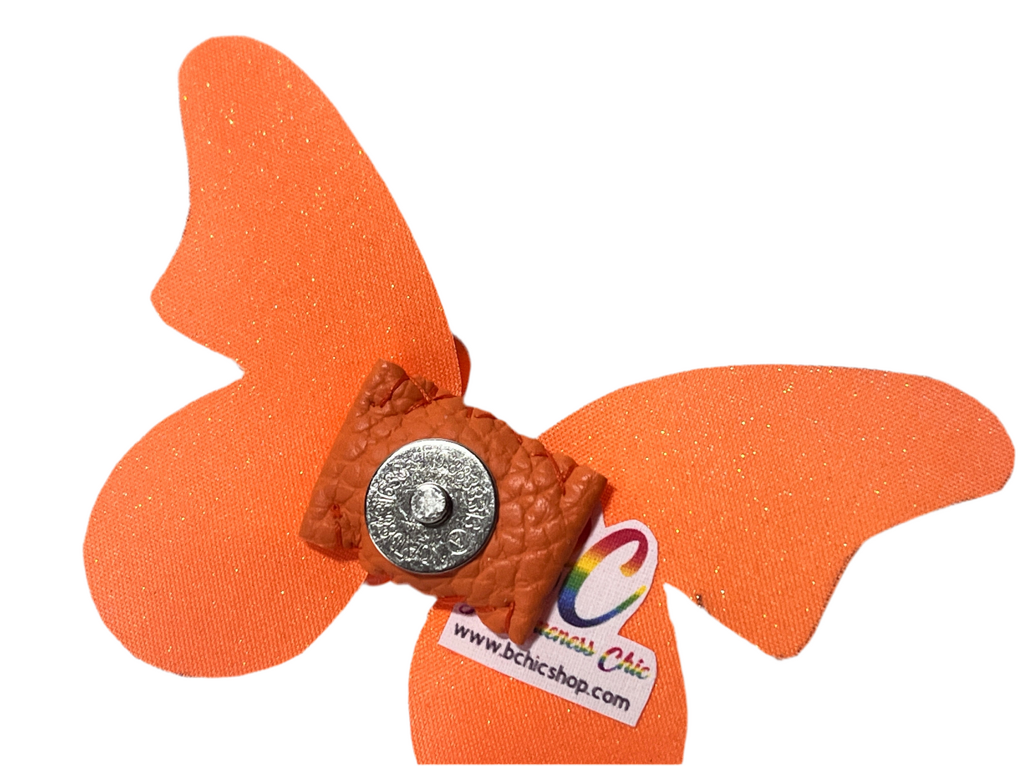 Orange Butterfly Glitter Chic Hairbows