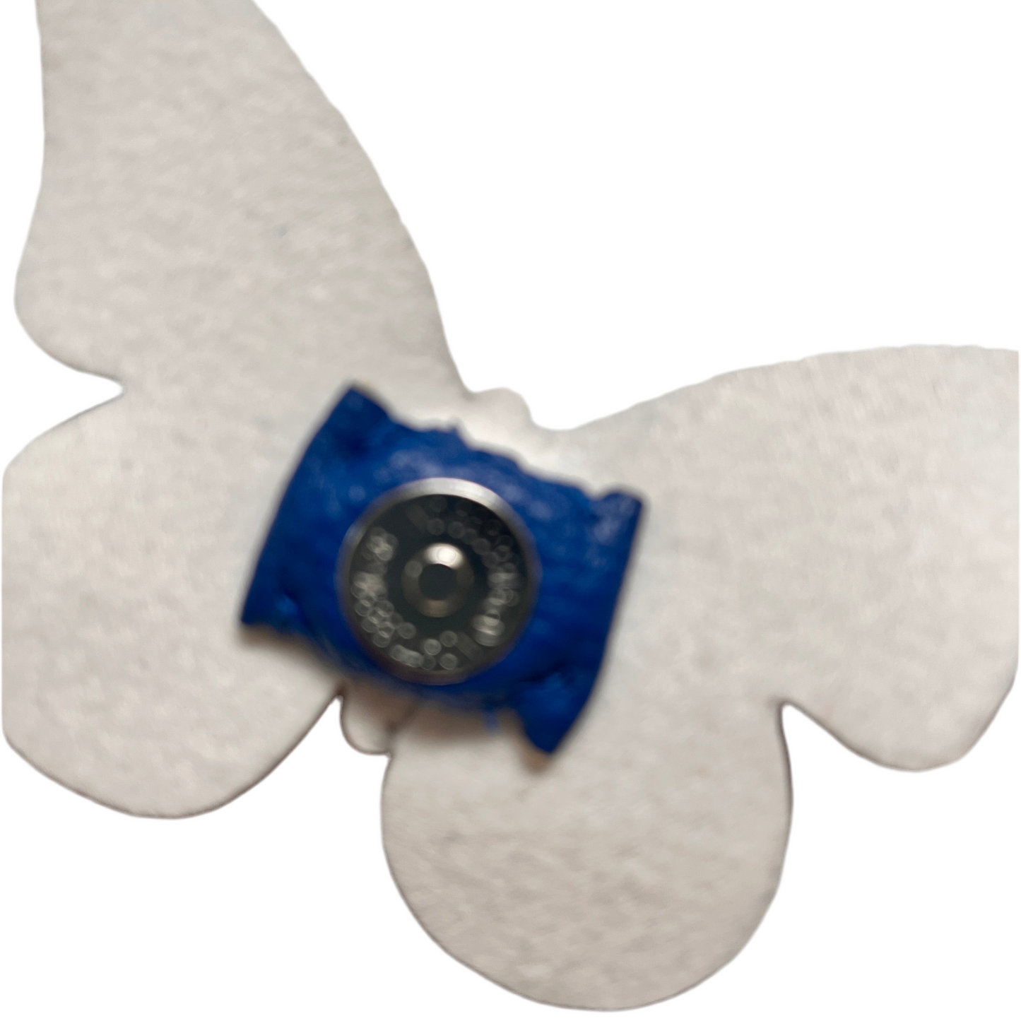 Butterfly on Navy Blue/ Silver Chic Hairbow