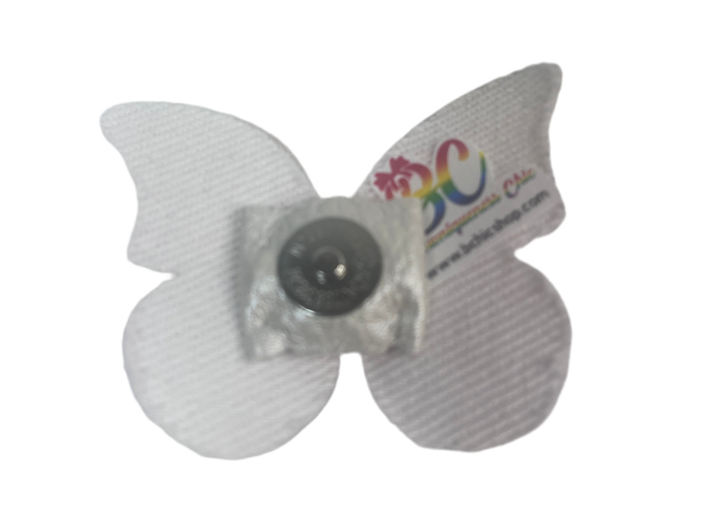 Fluorescent White Butterfly Chic Hairbow