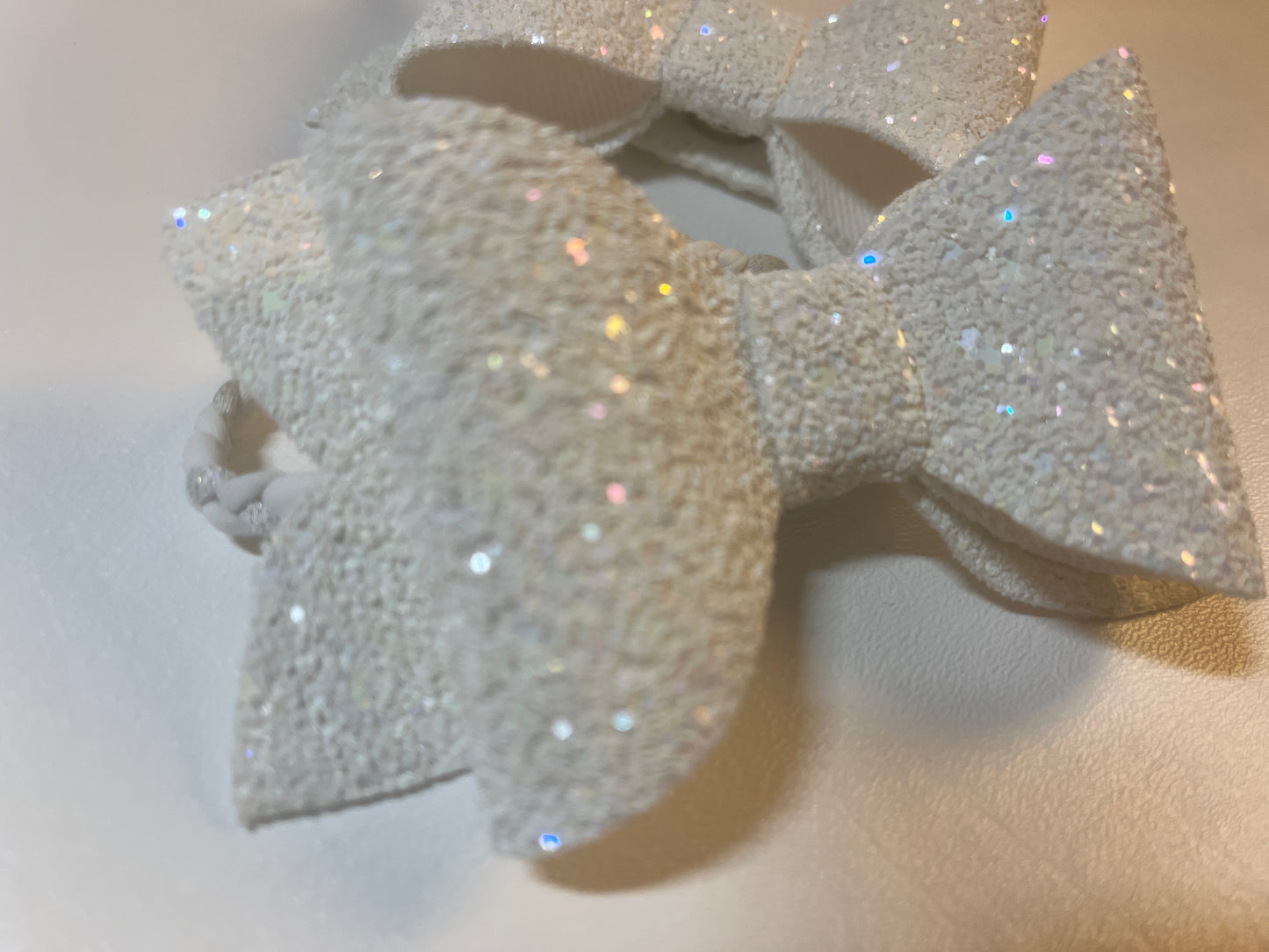 White Glitter Chic Hairbows