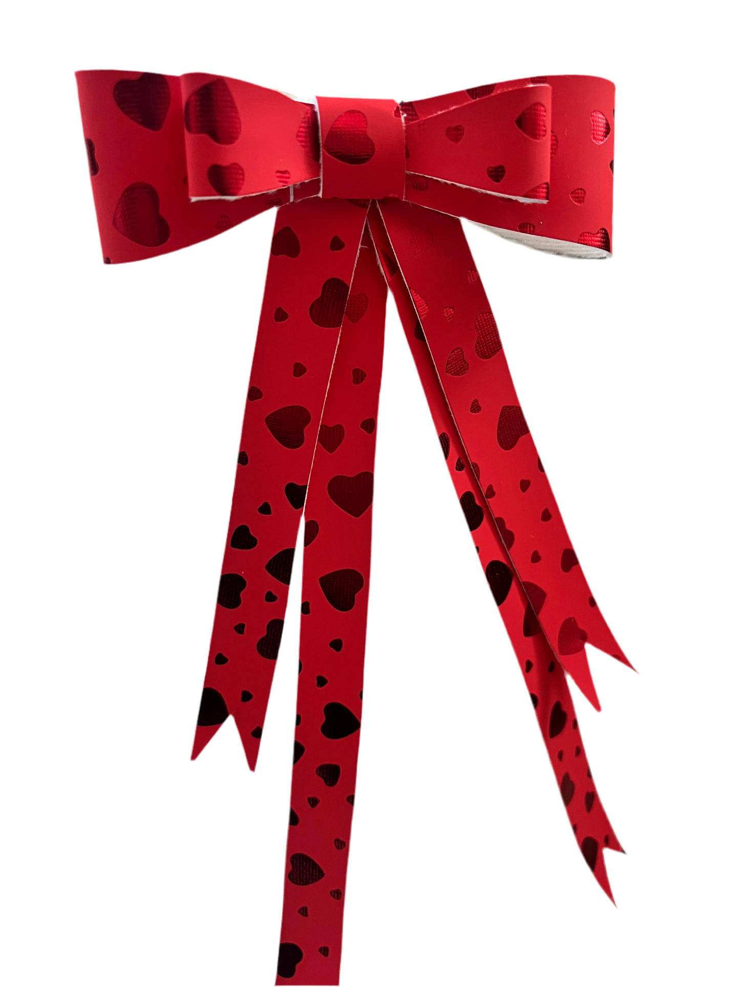 RED Hearts on RED Chic Hairbow