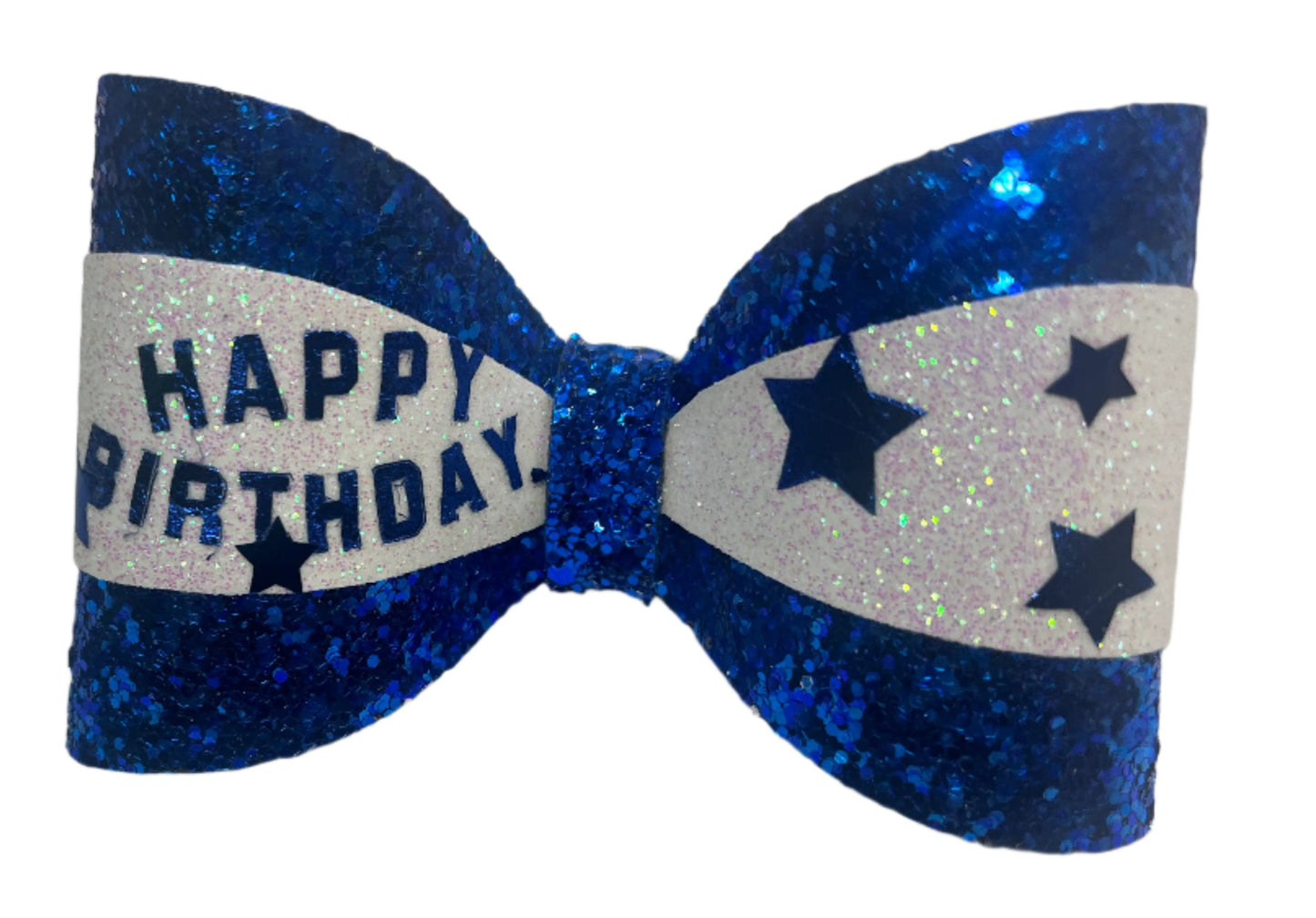 Sapphire Blue Happy Birthday Chic Hairbow
