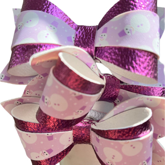 Purple Snowman Chic Hairbows