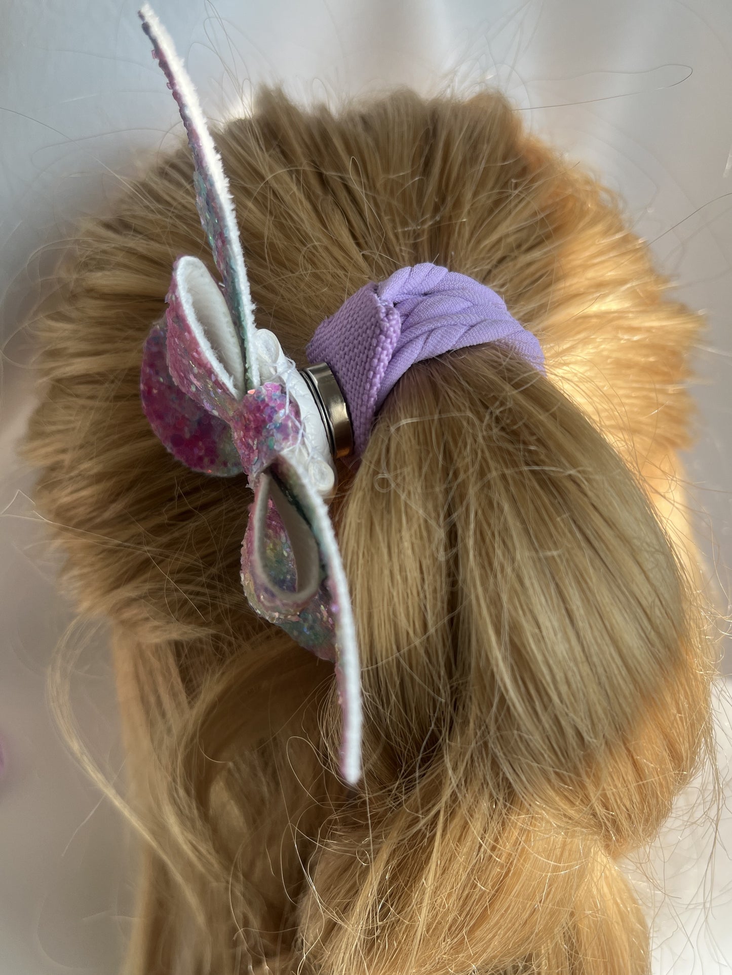 Butterfly Colorful Glitter Chic Hairbow with Pink Chic Hairband
