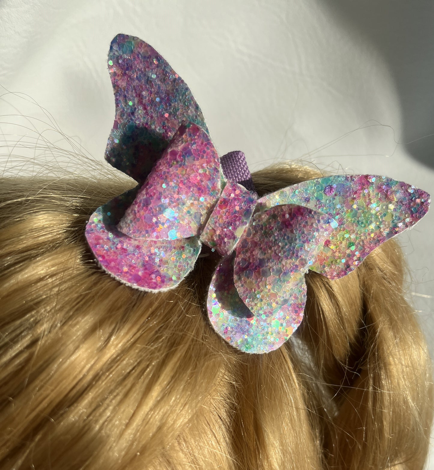 Butterfly Colorful Glitter Chic Hairbow with Pink Chic Hairband