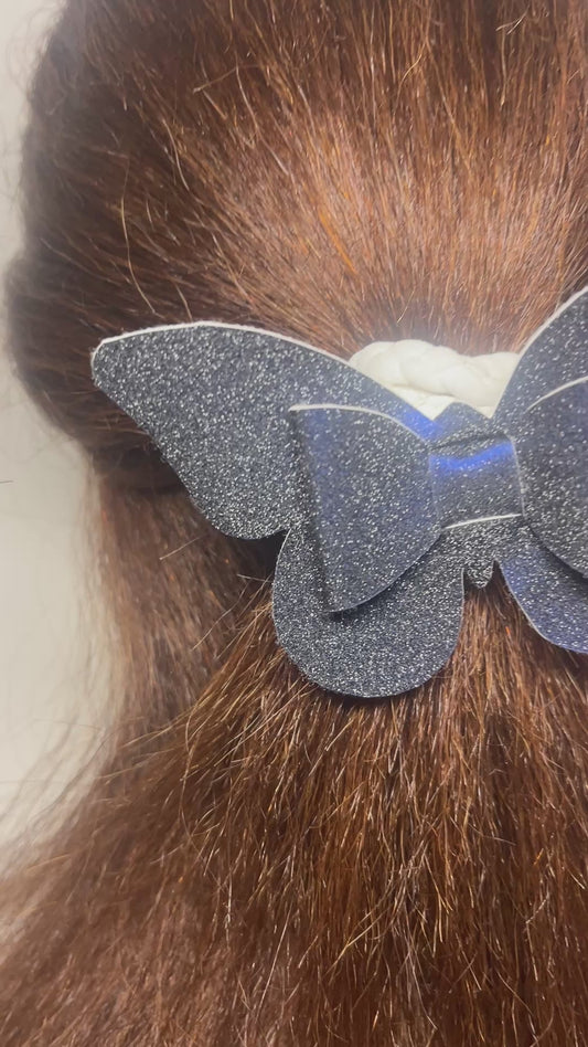 Midnight Blue Butterfly Chic Hairbow