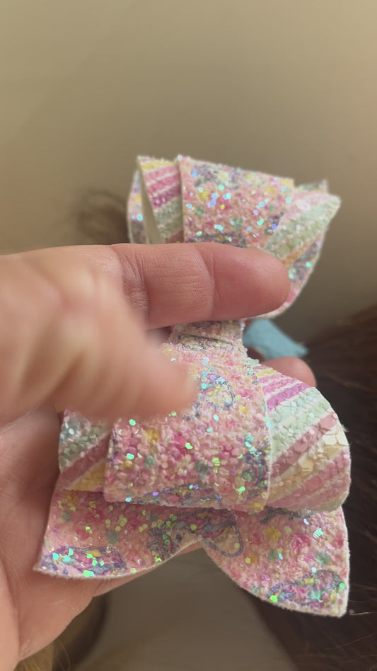 Unicorn Chic Hairbow with Stripes