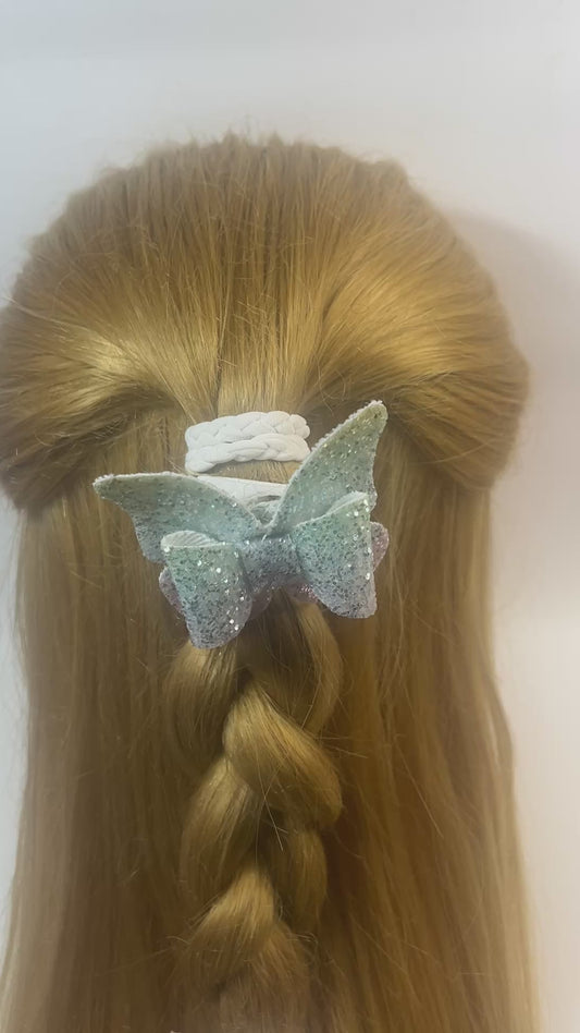 Small Bluish Butterfly Chic Hairbows